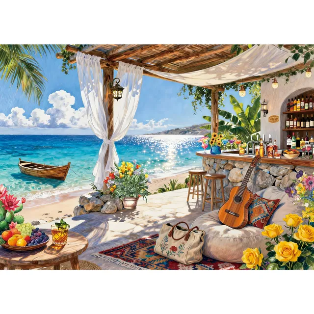 TangComplete Puzzle 1000 Pieces, Puzzle Adulte, Puzzle 1000 Pièces Adultes Classique Puzzles, Impossible et Difficile Puzzles, Island Bar