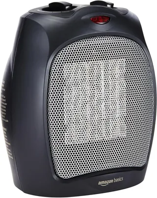 Amazon Basics Radiateur soufflant en céramique avec thermostat réglable 1800 W, Noir