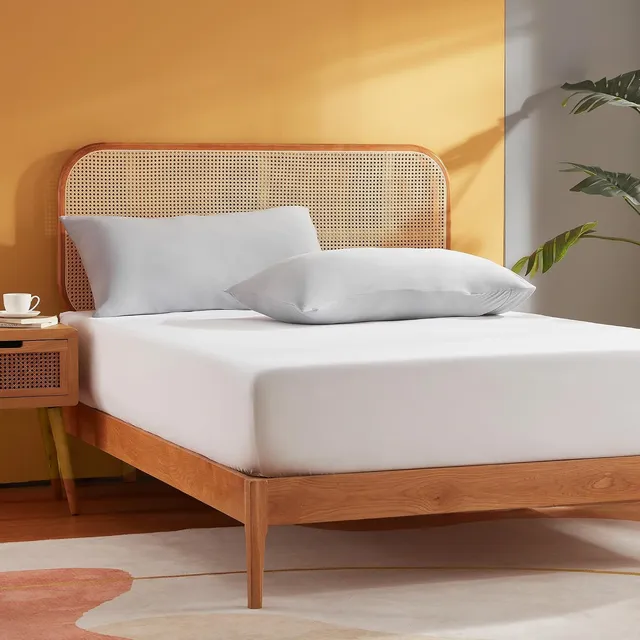 Sonive Drap-Housse, 160 x 200cm, Élastique, Grand, Blanc Oeko-TEX