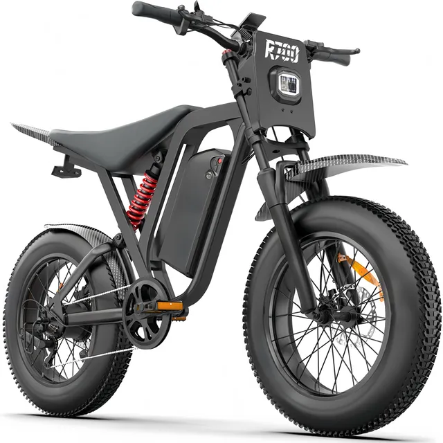 DEEPOWER Vélo Électrique, Batterie Amovible 52V 25Ah, Autonomie 60‑120 KM, E-Bike Pneus Gras 20''×4.0 Tout Terrain, 7 Vitesses, Suspension Complète, Vélo Électrique pour Adultes