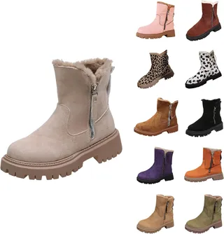 Bottines Femme Hiver Bottes Neige Chaudes Fourrées Chaussures Outdoor