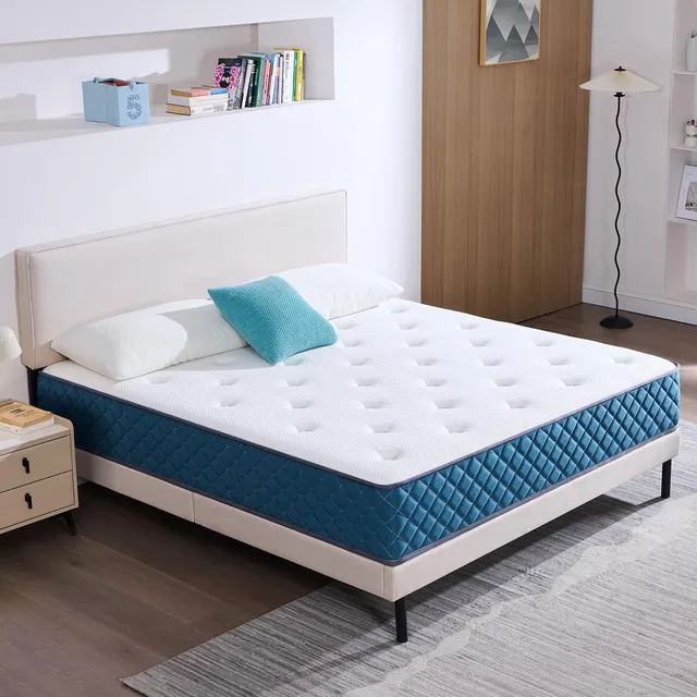 Hiimgo Matelas 160x200x22 cm Matelas à Ressorts Ensachés Indépendant et Mousse à Mémoire De Forme, Dureté Moyenne, Durable, Soutien Parfait, Respirant (160x200x22)