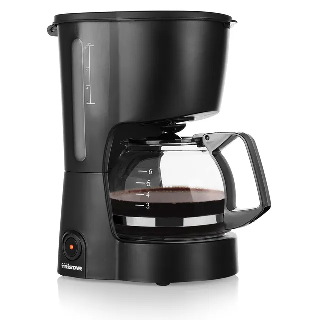 Tristar Cafetière, Capacité 6 Tasses, 600W, Fonction Maintien au Chaud, Arrêt Automatique, Filtre Permanent, Système Anti-Goutte, Compacte et Portable, Facile à Nettoyer, CM-1246