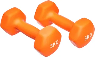 Amazon Basics Neoprene Dumbbell Weight Set, 6 pounds, Orange