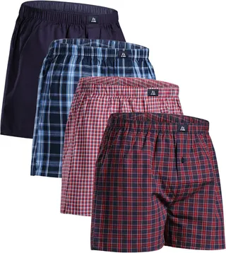 DANISH ENDURANCE Boxers Tissés 100% Coton Bio, Caleçon Americain pour Hommes, Coupe Ample, Lot de 4 ou 6