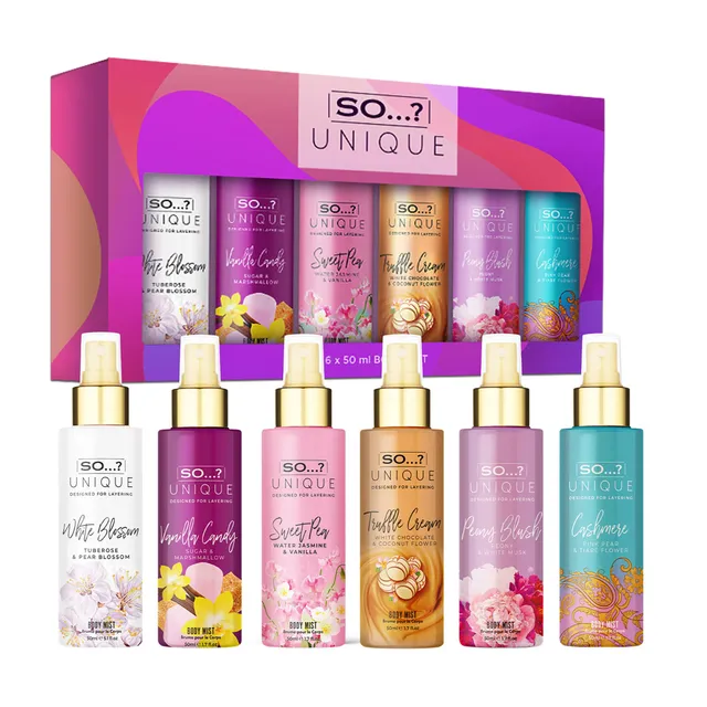 So…? Unique Grande Mini Mist Coffret Cadeau Brume Corporelle Parfumée Pour Femme (6x50ml)
