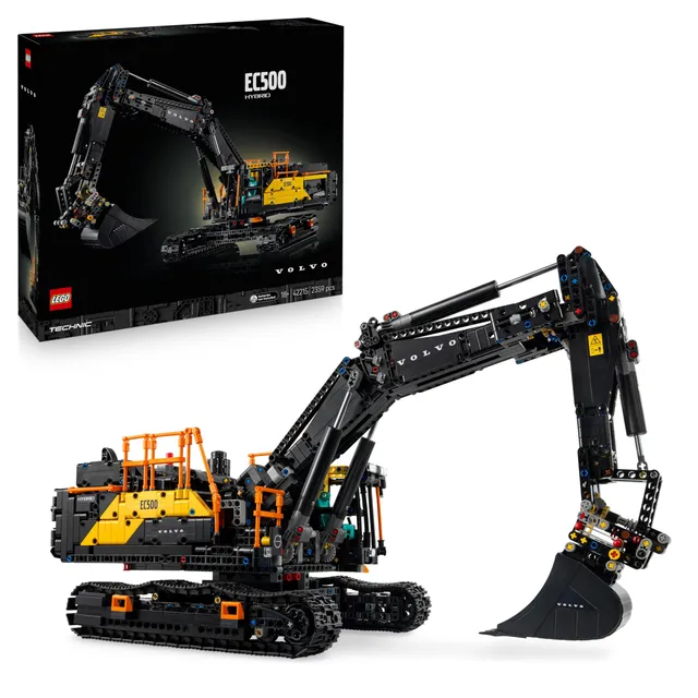LEGO Technic Pelleteuse Volvo EC500 Hybride - Maquette pour Adulte de Véhicule de Construction Motorisé - Bras Articulé & Chenilles Mobiles - Marteau & Pelle - Cadeau Original 42215