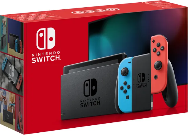 Nintendo Console Switch avec Joy-Con bleu néon et rouge néon