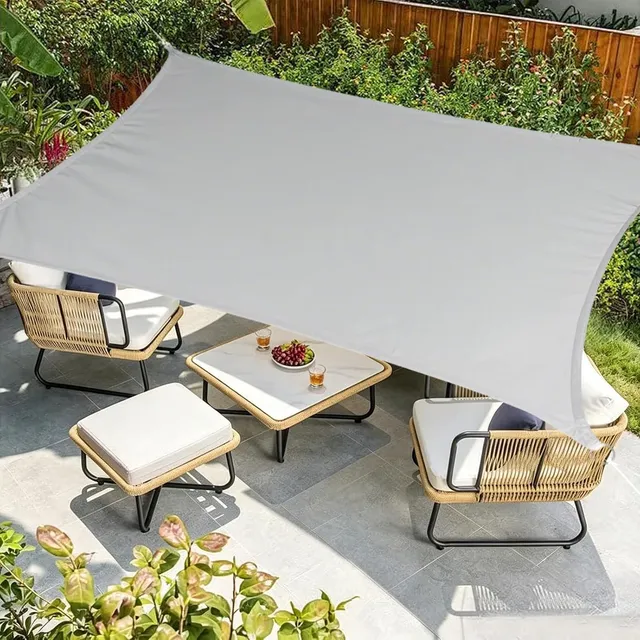 Voile d’ombrage 3x4m Rectangulaire, Imperméable Toile Ombrage, Premium Tissu Oxford 420D Protection UV, Étanche Déchirements,pour Jardin, Balcon et Terrasse, Câbles de Fixation Inclus, Gris