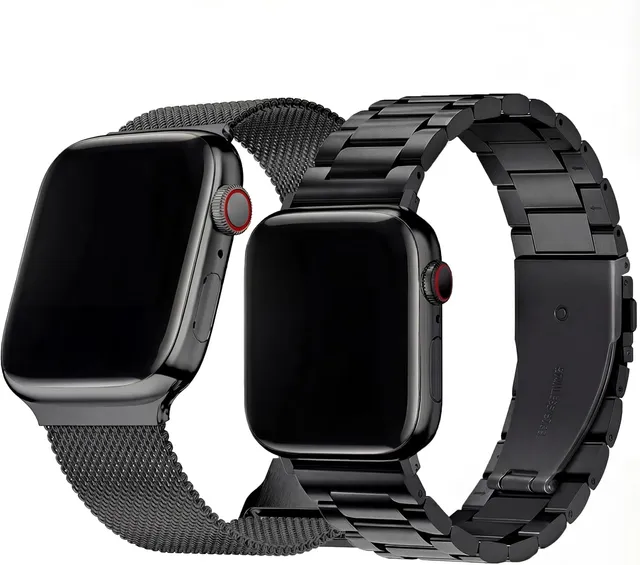 2pcs bracelet de montre en métal compatible avec Apple Watch