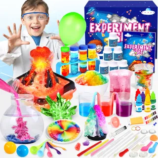 Gontence 80+ Experiences Scientifiques Enfants - Kits éDucatifs de Sciences - Kit Scientifique Enfant - Cadeau Fille Garcon 6 7 8 9 10 Ans - Jouet Chimie Enfant
