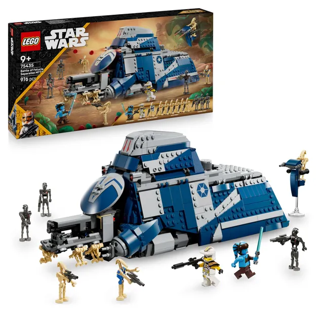 LEGO Star Wars 75435 The Clone Wars Le MTT des Séparatistes de la Bataille de Felucia - Jouet Interactif avec Speeder, 2 Minifigurines & 10 Figurines de Droïdes - Cadeau pour Garçon ou Fan dès 9 Ans