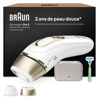 Braun Epilateur Lumiere Pulsee Silk·expert Pro 5, Epilation Semi-Définitive, Alternative Au Laser, Résultats En 2 Séances, Têtes Pour Épiler Jambes, Visage, Maillot Et Plus