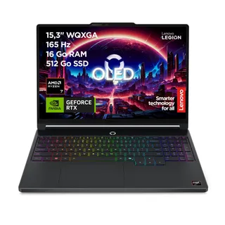 Lenovo Legion 5a 15AHP11 - Ordinateur Portable Gaming 15.3'' OLED 165Hz (AMD Ryzen 7 250, RAM 16Go, SSD 512Go, NVIDIA RTX 5060 8Go, Windows 11 Home) Clavier 1 Zone rétroéclairé AZERTY Français - Noir