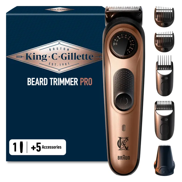 King C. Gillette Tondeuse Barbe Homme Pro, Electrique, Multicolore