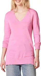 Amazon Essentials Pull Tunique Léger À Manches Longues Et Col En v (Disponible En Grande Taille) Femme