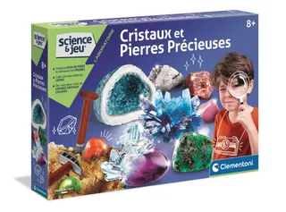 Clementoni Science & Jeu - Cristaux et Pierres Précieuses - Kit Géologie - 8 Ans+