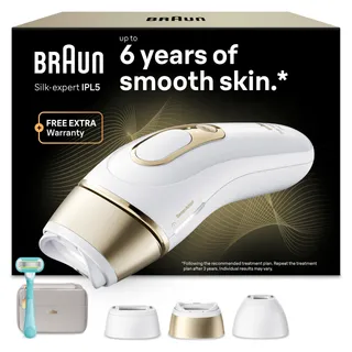 Braun Epilateur Lumiere Pulsee Silk·expert Pro 5 PL5311, Blanc et Or