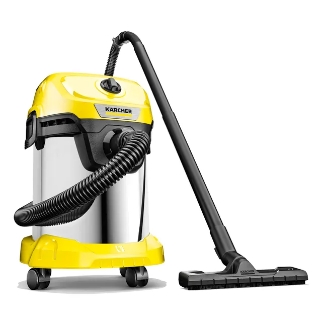 KÄRCHER Aspirateur Eau et Poussières WD 3 S V-17/4/20, Filtre Cartouche, Sachet Ouate, 1000 W, Cuve en Acier Inoxydable : 17 l, Tube d'Aspiration : 2 m, Fonction Soufflerie, Suceur Sol/Fentes