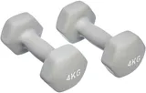 Amazon Basics Paire d'haltères en néoprène 8 kg, lot de 2 (4 kg), Gris
