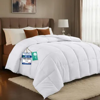 Utopia Bedding Couette 220 x 240 cm, Couette légère avec Rembourrage en Polyester pour 4 Saisons, Microfibre 2 Personnes (Blanc)