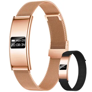 Bracelet Connectée Femme Fitness Tracker: Bracelet Montre Connectée avec Rappel d'appel Santé Moniteur Sommeil Fréquence Cardiaque HRV SpO2 Fonction Féminine 5ATM Etanche Sport Montre pour Android iOS