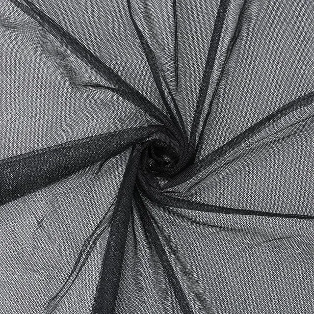 160 cm Noire Tissu en Maille au Mètre en Bobine Décoratifs Tulle en Polyester Respirant Voile Doré Solide Transparent Moustiquaire Tissus pour la Couture de Vêtements D'Artisanat de Robes