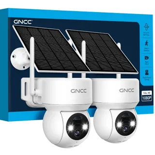 GNCC 2PCS Camera Surveillance WiFi Exterieure sans Fil Solaire