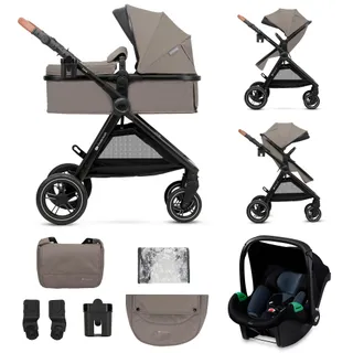 Kinderkraft ESME Poussette 3en1 avec Siège Auto Mink PRO i-Size, Beige