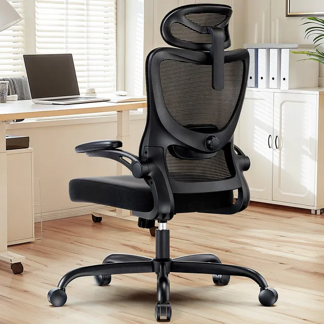 HUANUO Chaise Ergonomique, Chaise de Bureau PC avec Soutien Lombaire et Appui-tête Réglable, Fauteuil de Bureau Confortable avec Accoudoirs 3D, Chaise de Bureau Ergonomique, Charge Max 136 kg