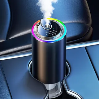 Towonshy Diffuseur Voiture avec 50ml Parfum, atomiseur ultrasonique, lumière à Commande vocale, 3 Modes intelligents, Marche/arrêt Automatique, Batterie 1000 mAh, BJ 573 (Cologne)