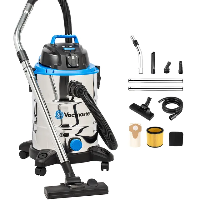 Vacmaster Aspirateur Eau et Poussière INOX 1500W 30L Fonction soufflante