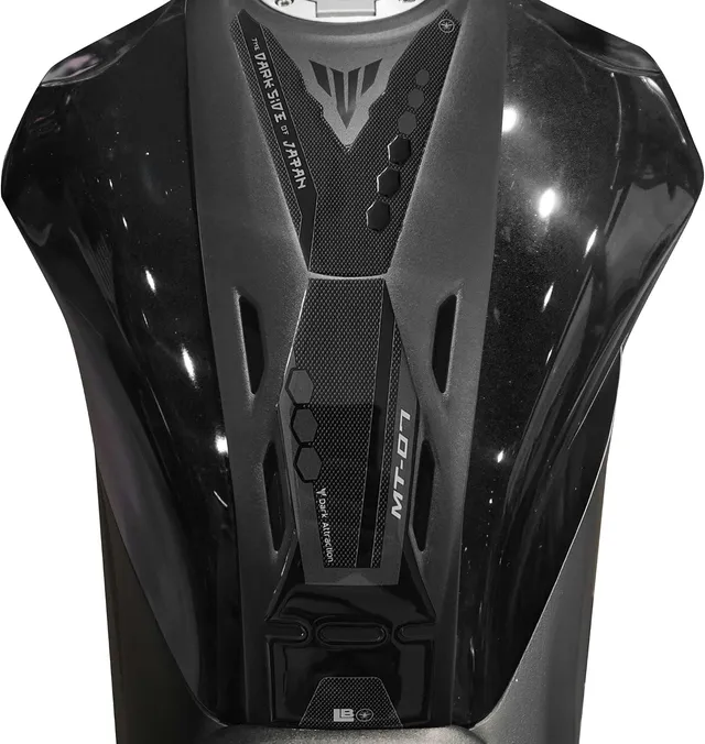 labelbike - Autocollant 3D Moto Réservoir Protection et Décoration en Résine Compatible avec Yamaha MT-07 2025 - Couleur Gris