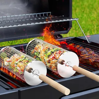 ivtivfu Panier de cuisson rotatif, Accessoires Barbecue, Cadeau Homme Papa