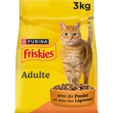 FRISKIES | Chat | Croquettes complètes pour Chats Adultes | Au Poulet et aux Légumes | Aliment Complet Riche en Vitamines et Minéraux | Sac | 3 KG