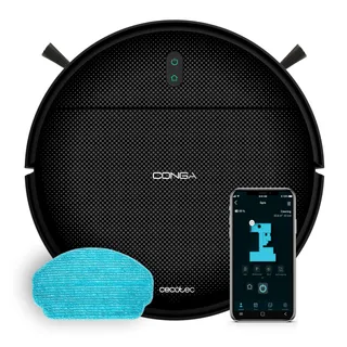 Cecotec Robot Aspirateur avec Navigation Gyroscopique et App Conga M10 X-Treme. 3000Pa, Balaye, Aspire, Lave et Passe la Serpillière, Autonomie jusqu' 150m2, Capteurs Anti-chute et 2 Brosses Latérales