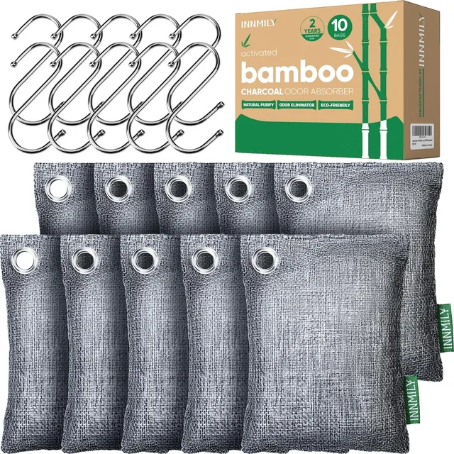 Absorbeur d'odeurs au charbon actif, éliminateur d'odeurs pour forte odeur, sacs purifiants d'air au charbon de bambou pour maison, voiture, placard, animal domestique, désodorisant pour chambre de