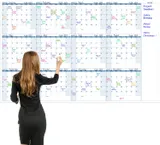 Grand calendrier mural non daté – 147,32 x 94 cm, 12 mois, extra large, effaçable à sec, réutilisable, affiche géante plastifiée, organisateur d'objectifs et de tâches pour la maison, le bureau, la