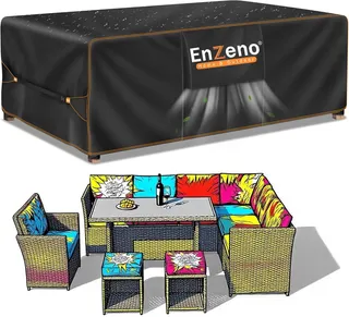 Enzeno Housse Table de Jardin,Bâche Protection Salon Extérieur,200x160x74cm