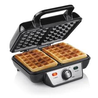 Tristar gaufrier Noir, Acier Inoxydable - 2 gaufres - 1 000 W - WF-2195
