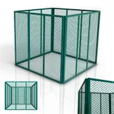 Juskys composteur en métal 800 L, Acier galvanisé et thermolaqué, résistant aux intempéries, aération par Cadre grillagé, compostage Rapide – Vert foncé