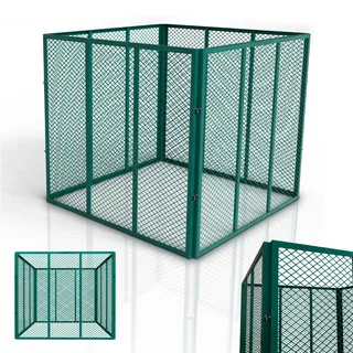 Juskys composteur en métal 800 L, Acier galvanisé et thermolaqué, résistant aux intempéries, aération par Cadre grillagé, compostage Rapide – Vert foncé