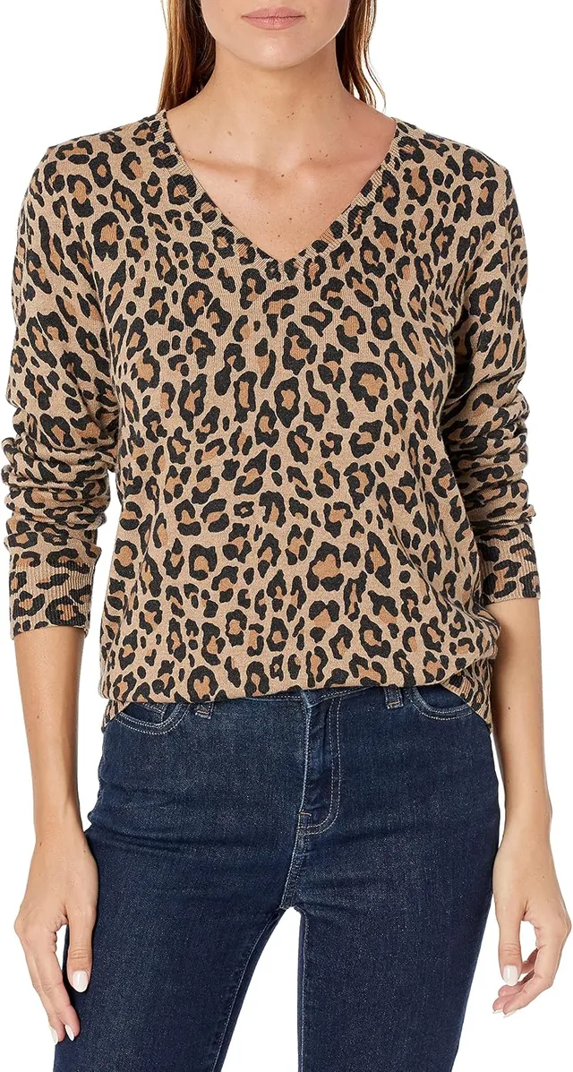 Amazon Essentials Pull Léger Coupe Classique à Manches Longues à Col en V Femme
