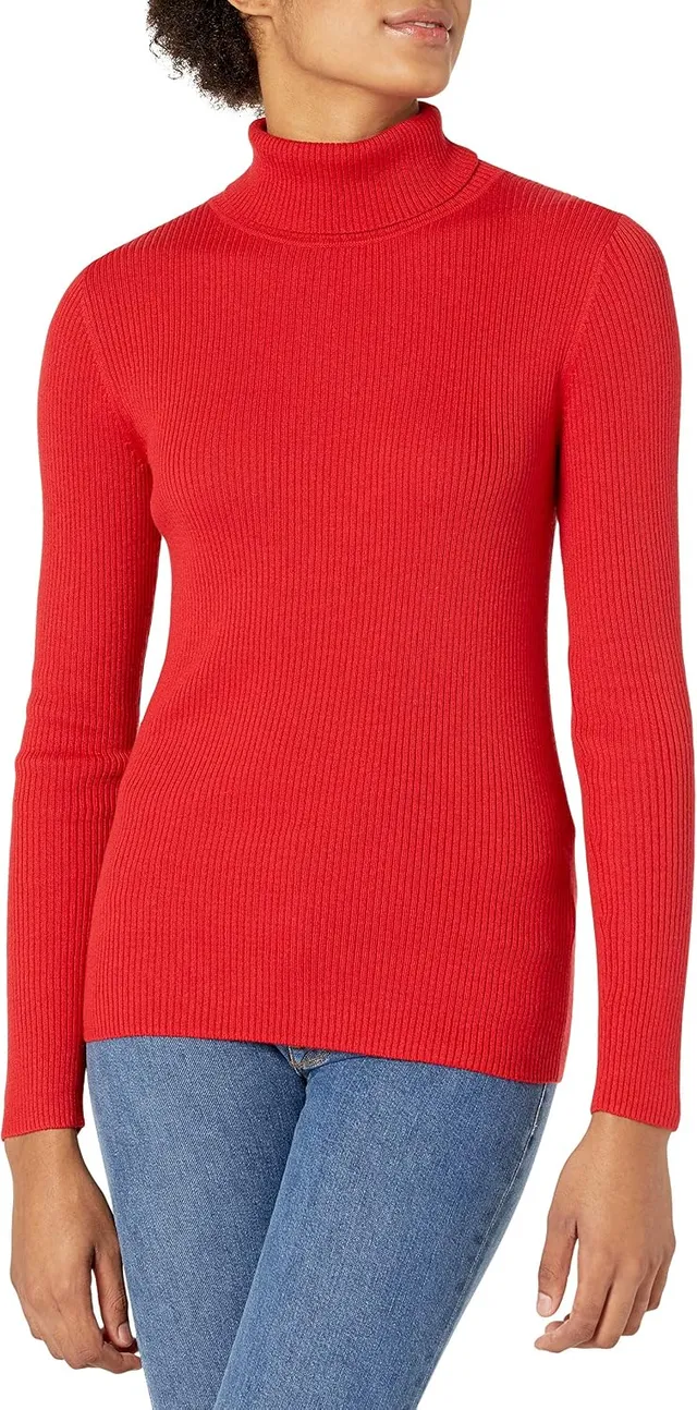 Amazon Essentials Femme Pull à Col Roulé Léger à Manches Longues et Coupe Ajustée