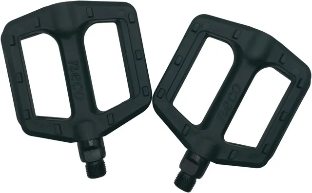 Pédales en polymère renforcé pour vélo VTT, BMX, montagne, ville - Filetage standard 9/16", design de cage avec roulements à billes, résistantes et légères, 110 x 80 mm, couleur noire