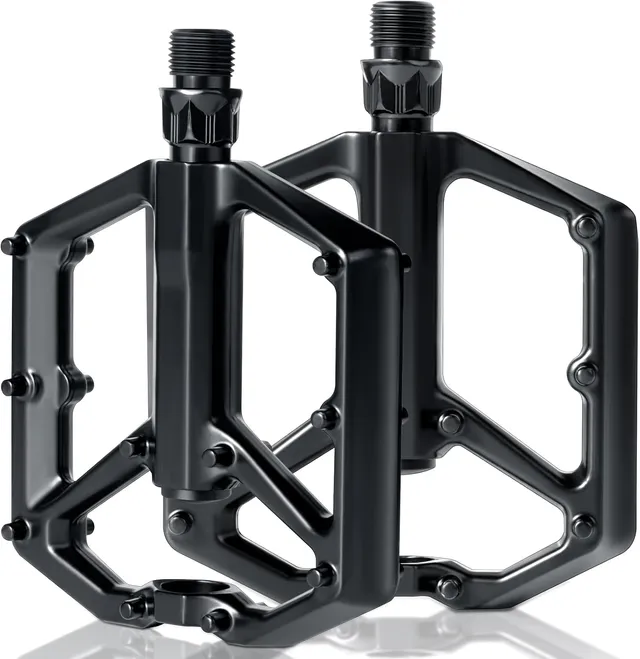 Pédales de Vélo, Pédale VTT en Alliage d'Aluminium, Universelles Pedale Velo Route, Pédales de Vélo 9/16 Roulements, Pédales Plates Légères et Larges, pour Vélos VTT, Vélos