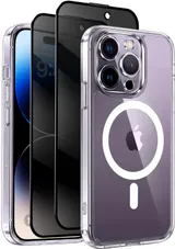 Helssitot Coque pour iPhone 14 Pro avec Verre Trempé Anti-Espion