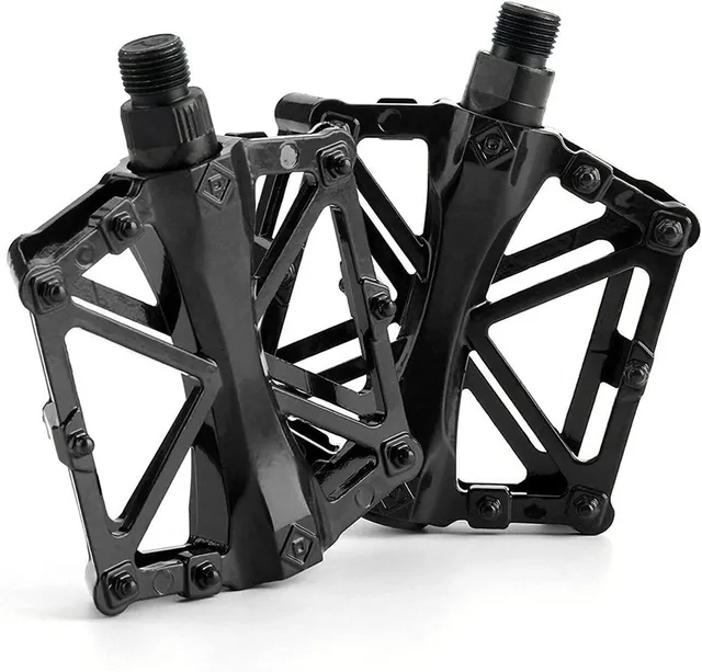 PIQIUQIU Pédale de vélo Pédales de vélo en Aluminium Cyclisme/Montagne de Route VTT/BMX Pédale de vélo avec pédales à Super roulement Plat Stable et léger avec pédale antidérapante pour 9/16 Pouces