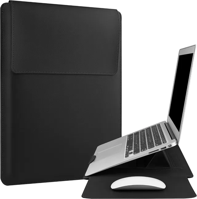 HoYiXi 13.3'' Housse en Cuir pour Ordinateur Portable Compatible avec MacBook Air 13 M1 M2/MacBook Pro 14,ASUS Vivobook 14,Sleeve Case for 13''-14'' Dell HP ASUS Acer Matebook Laptop,Noir