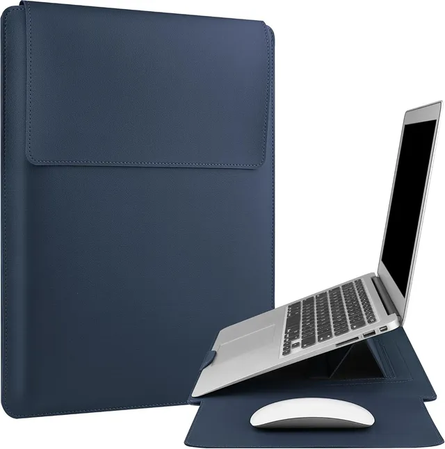HoYiXi 13.3'' Housse en Cuir pour Ordinateur Portable Compatible avec MacBook Air 13 M1 M2/MacBook Pro 14,ASUS Vivobook 14,Sleeve Case for 13''-14'' Dell HP ASUS Acer Matebook Laptop,Bleu